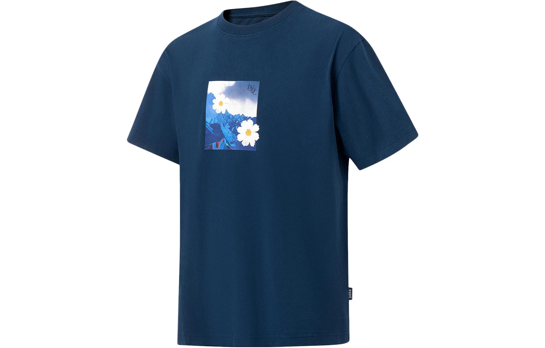 Li Ning Short Sleeved T Shirts Unisex Blue Moon Sea AHST147-7 S