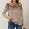 Dame Strikket Retro Rund Hals Løs Pullover Genser