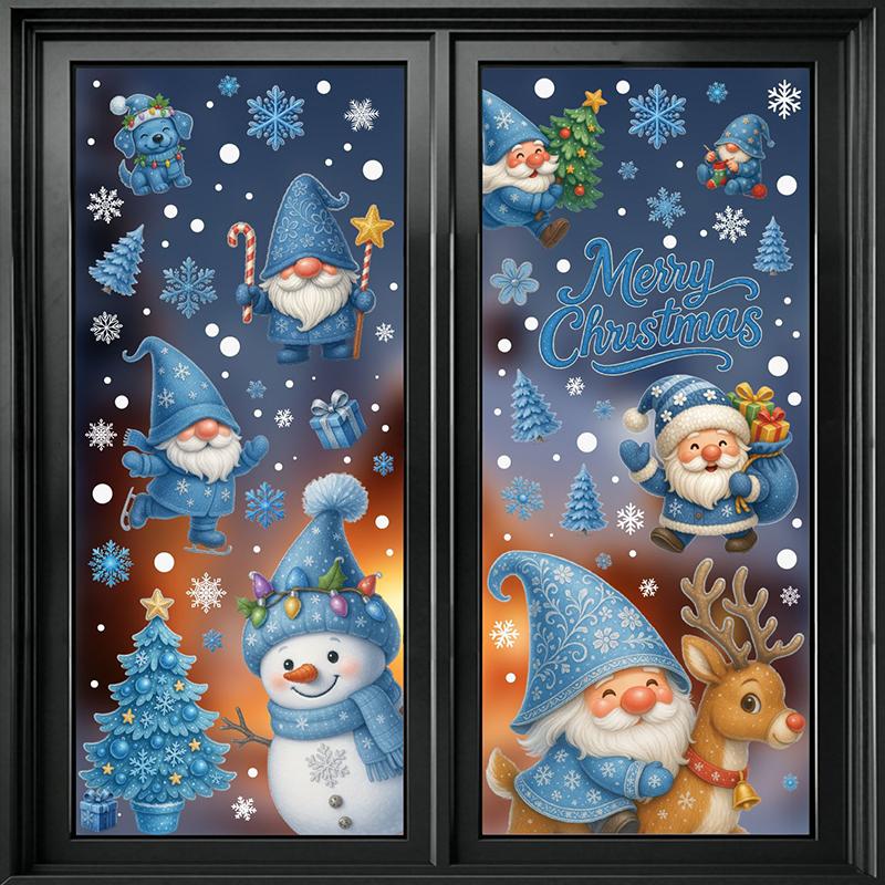 Christmas Window Stickers Decorations Static Stickers Wall Sticker Kids Room Wall Decals Merry Christmas Decorations