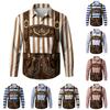 Herren Oktoberfest 3D-Druck Locker geschnitten Langarmhemd Button-Down-Kragen Lässig Vintage-Stil Atmungsaktives Hemd für Outdoor-Veranstaltungen und Partys