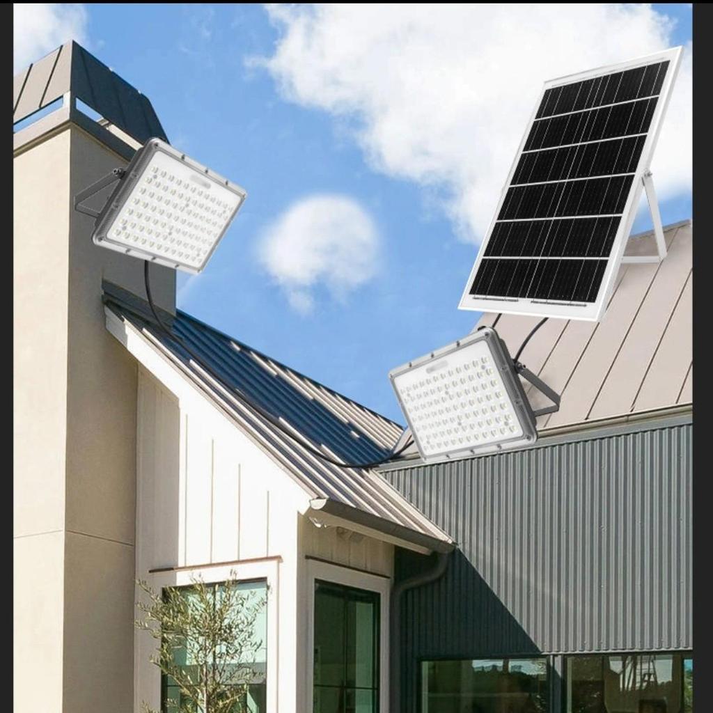 Waterproof Solar Street Lights with Aluminum Shell: Automatically Illuminates At Dusk, Ideal for Outdoor Courtyard Floodlighting.