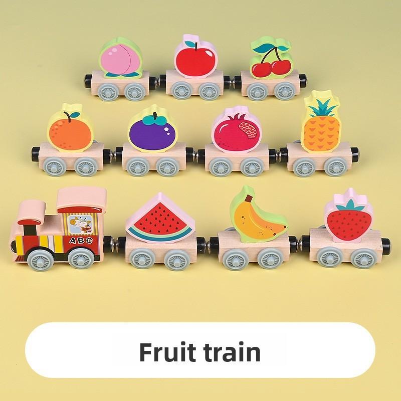 

Wooden Number Train Educational Toy For Toddlers With Color And Animal Recognition Fruit