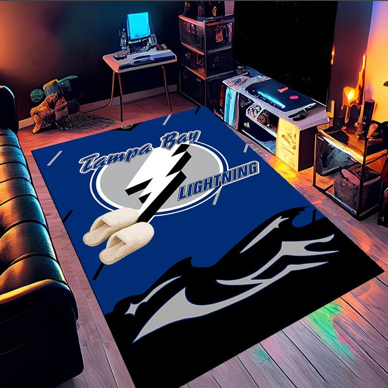 Bay Lightning Hockey Area Rug Suitable for Indoor And Outdoor,Carpets for Kitchens, Homes, Offices, Living Rooms,Home Decor,Christmas Gift
