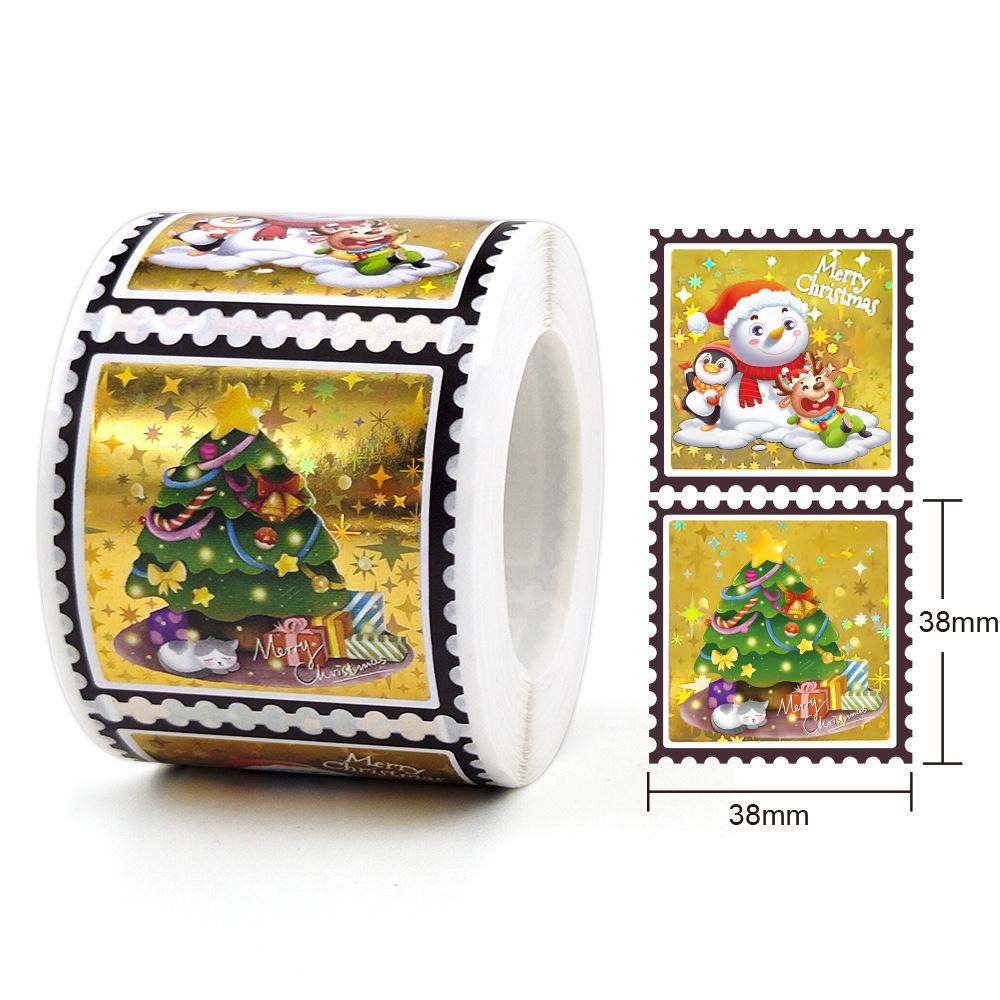 300pcs Holographic Stickers Merry Christmas Stickers Seal Labels Stickers For DIY Gift Baking Package Envelope Stationery Decor