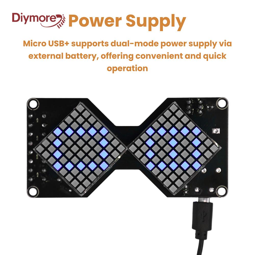 DC 5V LED Dot Matrix Electronic Hourglass DIY Kit Micro USB Interface Gravity Sensing Timer Soldering Practice Electronics DIY C