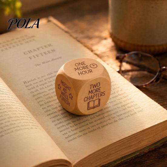 Natural Wood Dice 1/2Pcs Wooden Reading Decision Dice, 6-Sided Decision-Making for Burr-free Bookworms, Theme Decider Gift Lovers
