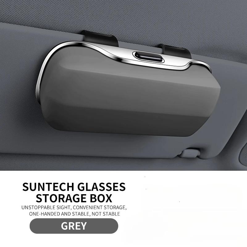 Portable Car Sunglasses Holder Multifunction Eyeglass Case Sun Visor Organizer Driving Accessories Stylish Car Glasses Box