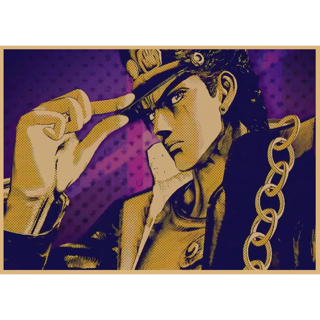 JoJo's Bizarre Adventure Retro Kraftpapier Poster - Japanische Anime Dekoration für Bar, Restaurant oder Café.