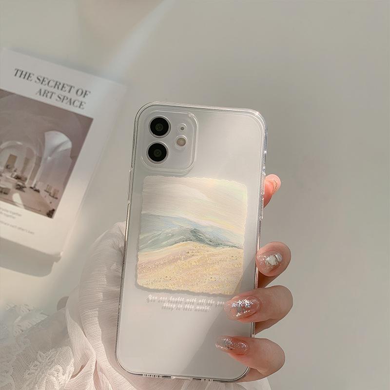 Minimally designed landscape phone case suitable for iPhone 13, iPhone 15, iPhone 16 Pro Max