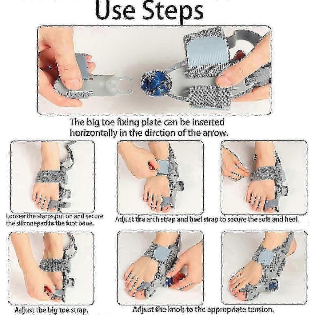 Hallux Valgus Korrektor für Damen und Herren, Verstellbares Drehknopf-Design mit Silikonpolster, l WY-26
