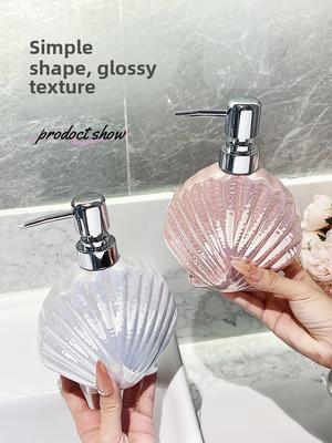 Creative Ceramic Shell Hand Sanitizer Dispensing Bottles Luxury Hotel Bathroom Accessories Shampoo Lotion Bottle Soap Dispenser