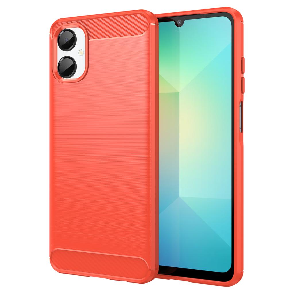 For Samsung Galaxy A06 5G Etui Beskyttende Deksel Karbonfibertekstur Børstet