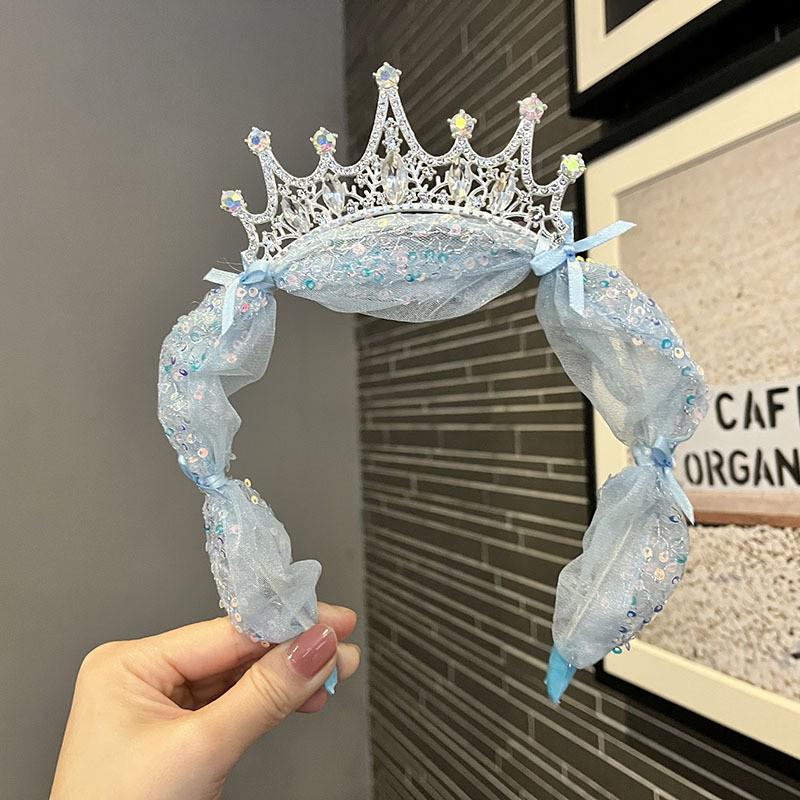 Kinder Strass Schleife Prinzessin Krone Stirnband und Haarspangen - Koreanischer Stil Haarschmuck für Mädchen und Frauen