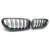 F06 Real Carbon Fiber +ABS Double Line Grills Front Bumper Grille For BMW 6 Series F06 M6 F12 F13 2012-2018 630i 640i 650i