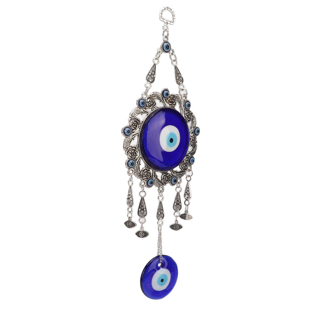 Blue Eye Wall Hanging Ornament Unique Pendant Hollow Flowers Turkish Lucky Wall Ornament for Home