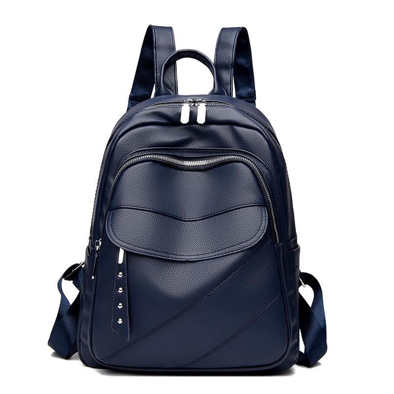 Backpack for Girls, Korean Version, New Fashionable Soft Leather Travel Bag, High-quality Student PU Backpack