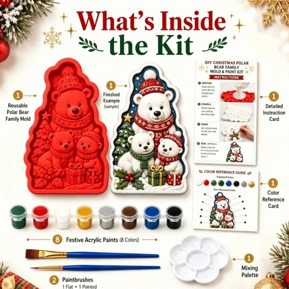 Christmas Craft Kit DIY Painting Craft Kit Gypsum Casting Plaster Casting Mold  Children Coloring