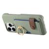 Y2 For a Certain Brand 16 Pro Case with Ring Holder Kickstand and Card Slot Leather Back Cover
