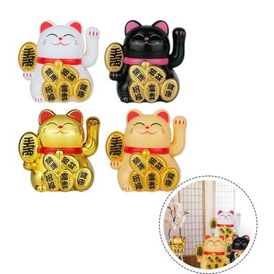 Black Cat Decoration Bright Gold Electronic Components Plastic White
