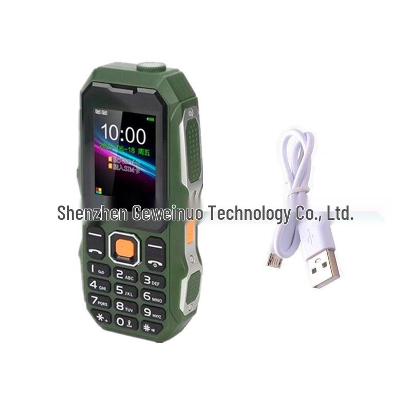 Waterproof, dustproof, shockproof W2021 phone with large battery, loud speaker, big buttons, dual SIM, camera, and multi-language support.