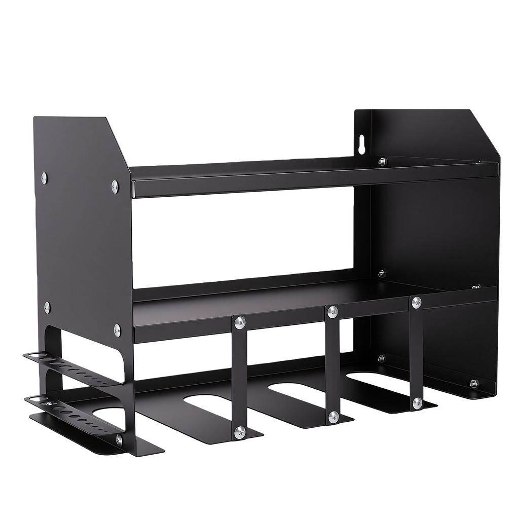 Wall Mount Power Tool Organizer Heavy Duty Metal Garage Tool Storage Rack for Workshop Auto Repair Shop