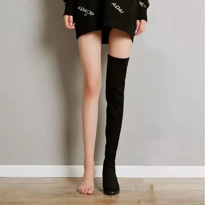 Thigh High Boots Female Winter Boots Women Over The Knee Boots Flat Stretch Sexy Fashion Shoes  Black Botas Mujer Sneakers