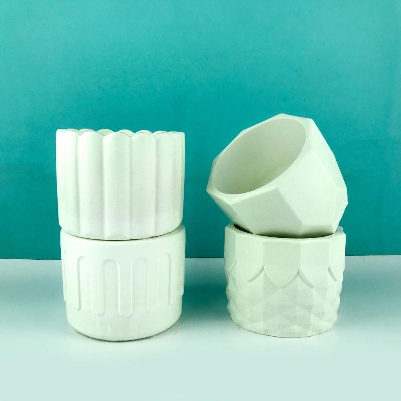 4Pcs Silicone Moulds for Concrete Flower Pots Cement Plant Pot Resin Molds Vase Mould Craft Garden Decorating Tools