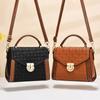 Fashion Embossed Leather Women'S Handbag Classic Retro Shoulder Bag Leisure Brand Crossbody Bag Colored Small Square Bag