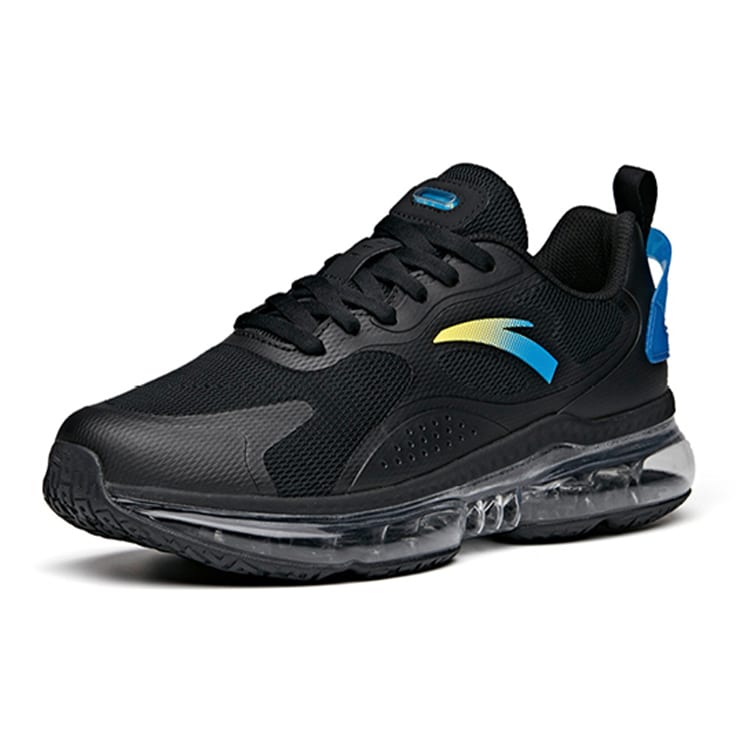 Anta Running Collection Cushioning Slip Resistant Abrasion Resistant Breathable Low top Running Shoes Men's Black Blue 912125503-4