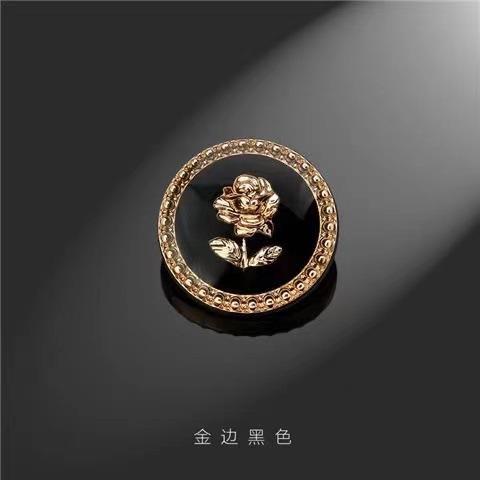 

10PCS Flower Rose Gold Metal Buttons for Clothes Woman Coat Shirt Cuffs DIY Embroidery Sewing Accessories Sewing Buttons 15mm
