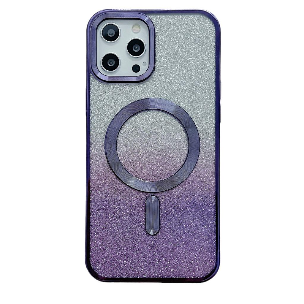 Applicable To Iphone17promax Mobile Phone Case, Apple 16pro Electroplating Magnetic Mobile Phone Case 15 Gradual Change Glitter