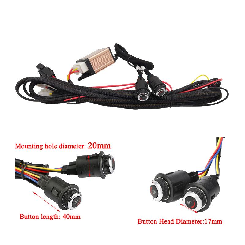 Universal 12V Built-in Car Seat Heater Kit Fit 2 Seats w 25W Carbon Fiber Heating Pads 6-Levels Knob Dual Control Switch System