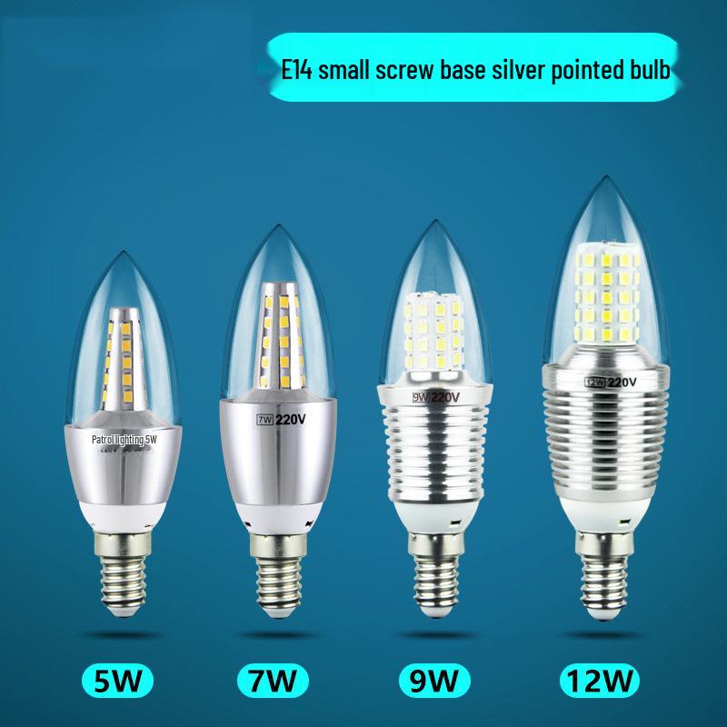 Gypsophila LED Candle Bulb E14 Screw, 5W/7W/9W, Crystal Chandelier Bubble Lamp, Energy Saving