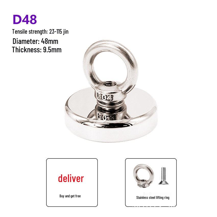 Strong Magnetic Dredging Pot Magnet with Stainless Steel Lifting Ring for Outdoor Fixing