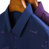 Fashion Men Long Sleeve Turn Down Collar Letters/Stripes Print Buttons Shirt Top