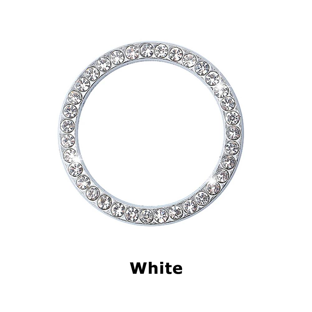 3D Car Ignition Start Button Diamond Rhinestone Metal Stickers Decor Auto Motorcycle Universal One-click Start Bling Decor Decal