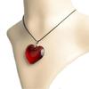 Glass Heart Pendant Necklace Colorful Heart Pendant Black Rope Necklace Jewelry 25-26