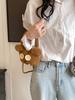 Winter Fashion Knit Bear Shoulder Bag With Mobile Phone Pocket For Daily Outings