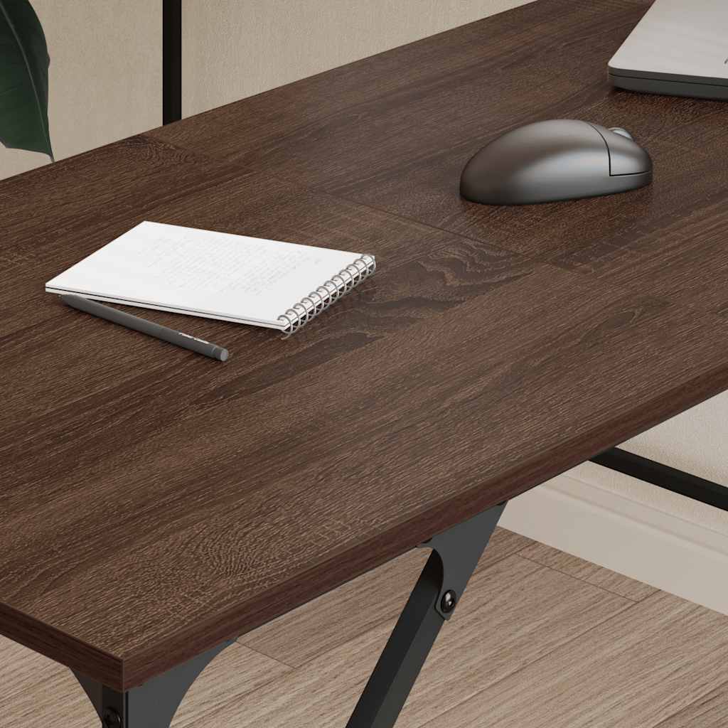 Desk Brown Oak Effect 149 x 149 x 75 cm Particleboard