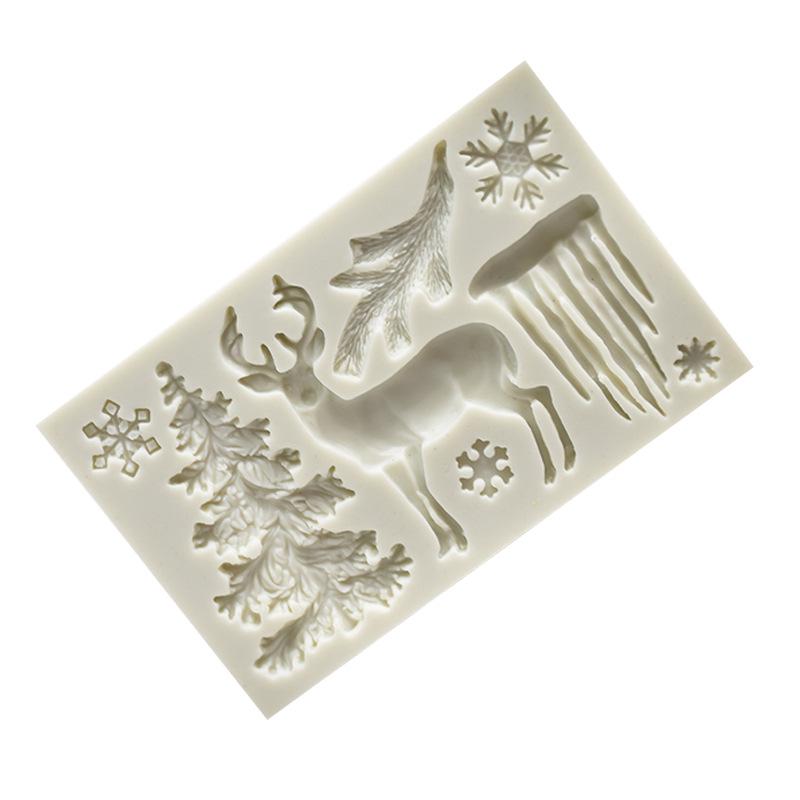 Christmas Reindeer & Snowflake Silicone Mold for Cake Decoration & DIY Baking