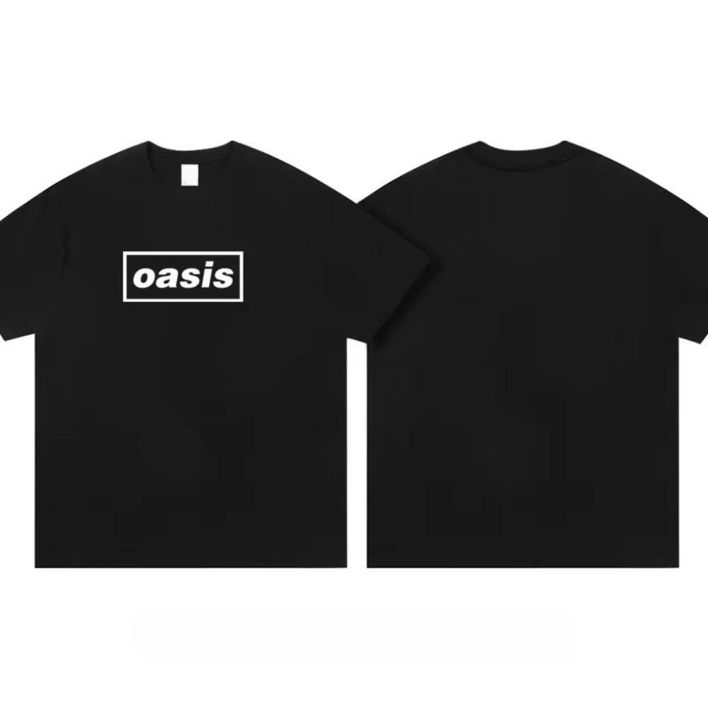 Classic Nostalgic Oasis Band Rock Cool Retro Men's Pure Cotton Personalized T-shirt Loose Casual Versatile Couple Style
