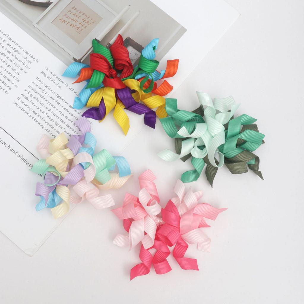 Danish Roll Colored Curled Wave Threaded Ribbon Handmade Headgear Hair Accessories Gift Box Decorative Webbing