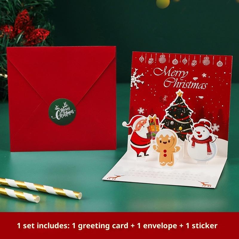 3D Weihnachtskarten zum Falten Frohe Weihnachten Beste Wünsche Karte Weihnachtsgeschenk für Neujahrssegen Dankes-Postkarte Dekoration