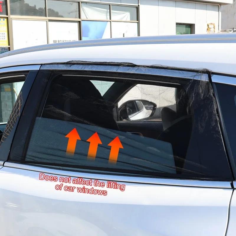 Car Window Screen Sun Shade & Insect Proof Mesh Net for Side Windows Easy Install Universal Auto Accessories for Summer Camping