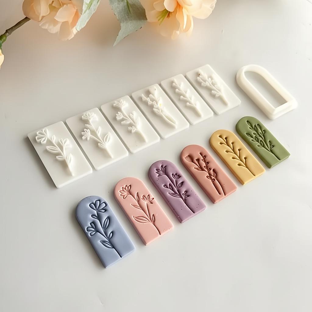 7pcs Spring Flower Leaf Mold Set | Plastic Molds for Easy Release Craft Pendant Tools, Clay Jewelry Making Supplies