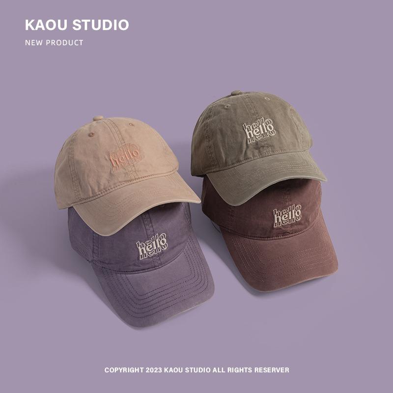 New sunscreen baseball cap simple casual cap polished cotton big head circumference cap