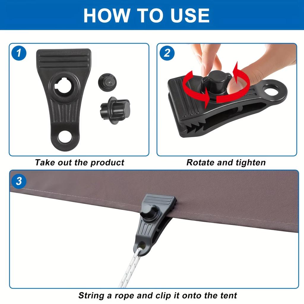 1/5/10pcs Outdoor Tent Clip Windproof Reinforced Clamps Pool Cover Tent Fasteners Holder Tarp Clips for Canopy Rainfly Fixing