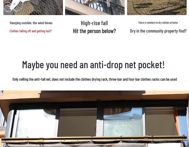 Retractable Outdoor Clothes Drying Rack with Anti-Drop Mesh Bag and Protective Quilt Net Cover