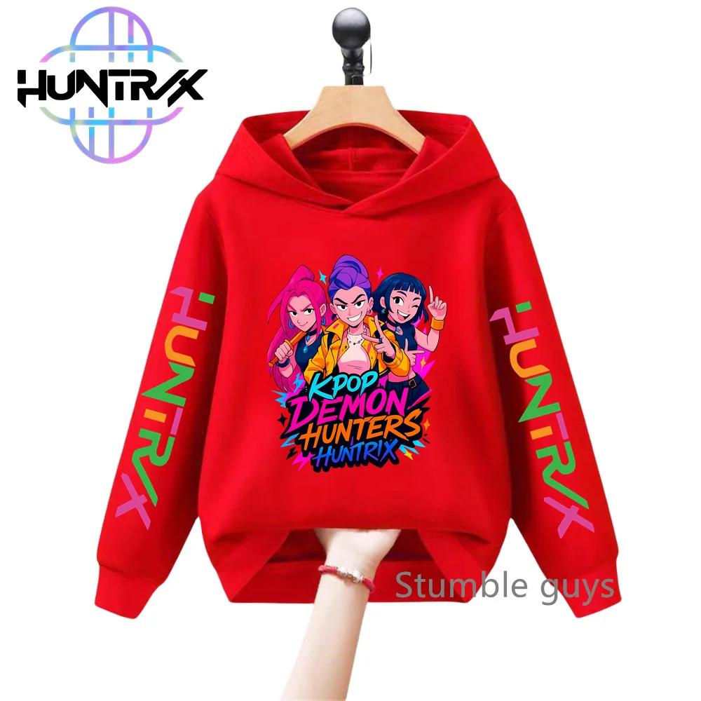 Kids KPop Demon Hunters Autumn Boys Girls Hoodie Long Sleeve Sweatshirt Sportswear Anime Clothes Stylish