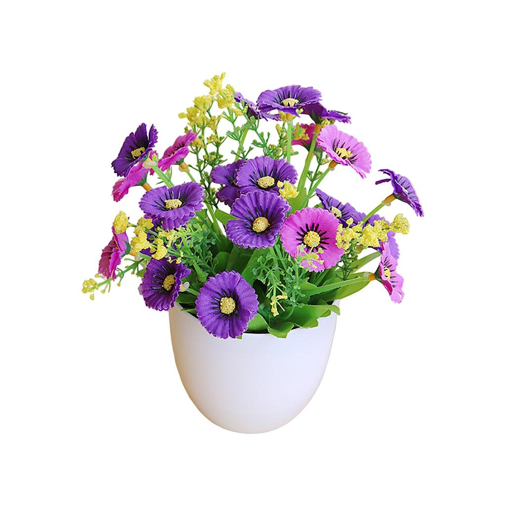 Artificial Money Chrysanthemum Plant Home Decor Faux Flower Pot Indoor Outdoor Decorative Arrangement Table Centerpiece Gift